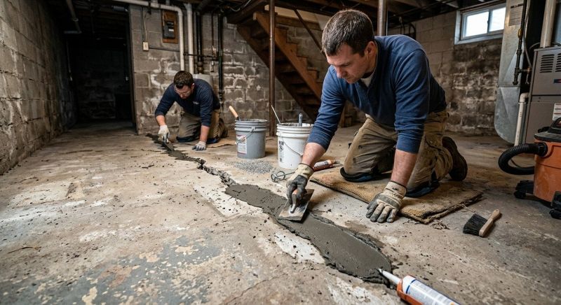 Cracked Basement Floor Repair in Cocoa Beach, FL